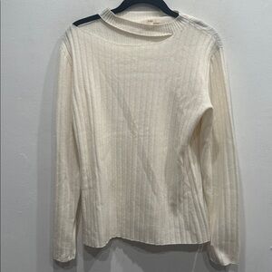 Nap loungewear Wool cut out white sweater size medium long sleeve cozy soft